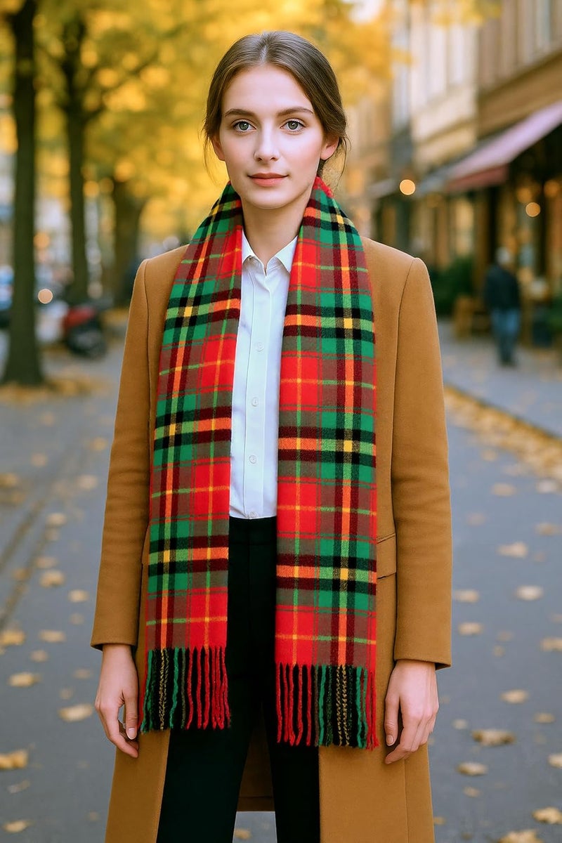 Achillea Scottish Tartan Plaid Scarf - Warm Cashmere Feel Winter Scarf, Scarves for Holiday, Christmas & Daily Wear - Image 2
